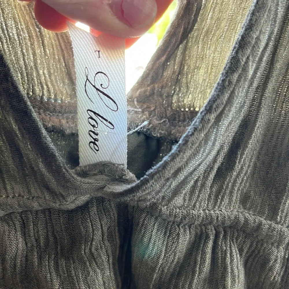 Crinkle Hi-Low Dress Khaki Size L - Picture 7 of 7